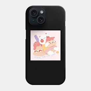 bear girl enjoying a birthday cake Phone Case