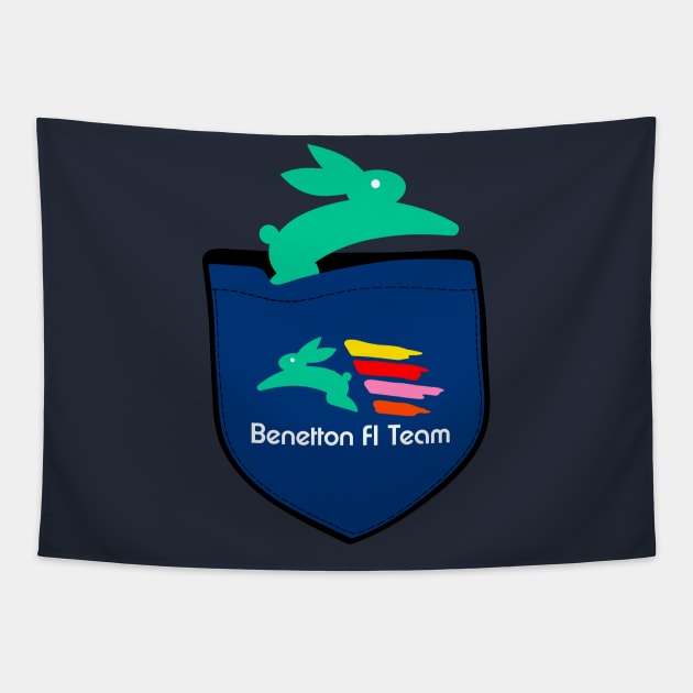 Benetton F1 Team Shield 80's Pocket Tapestry by San Studios Company