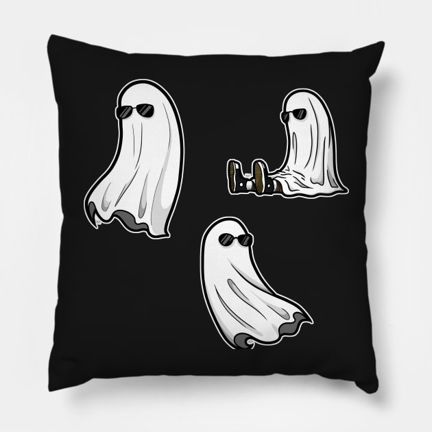 Ghost sticker (With sunnies) Pillow by AussieDrawzz