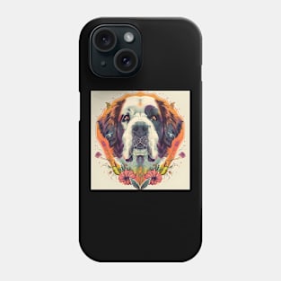 70s Saint Bernard Vibes: Pastel Pup Parade Phone Case