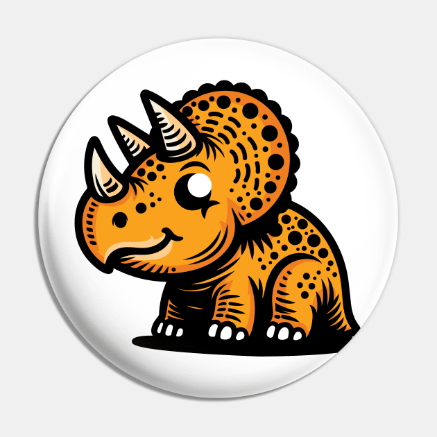 Animal Dinosaur Triceratops Kids Baby Pin by Dooodeee