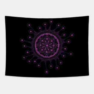 Virus Mandala (black/pink) Tapestry