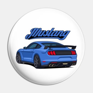 Rear Car Mustang blue Pin