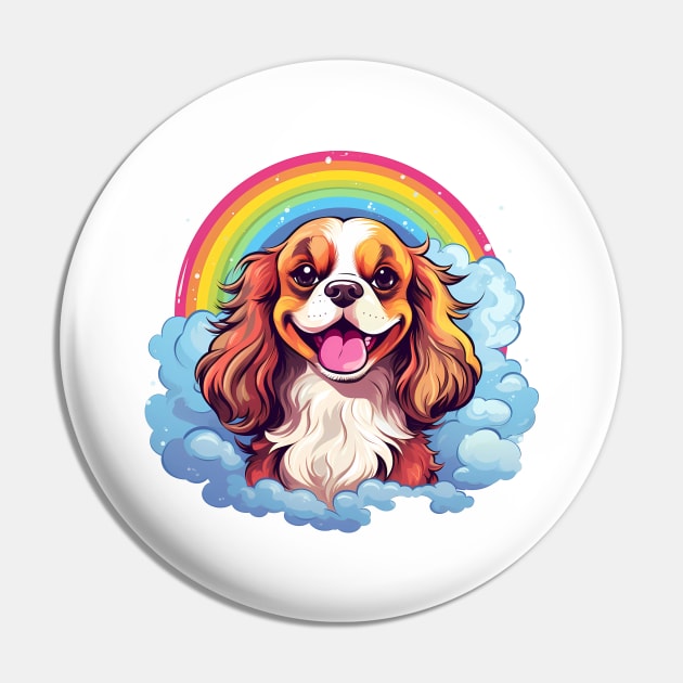 Cute Cavalier King Charles Spaniel Rainbow Cloud Dog Pin by Sports Stars ⭐⭐⭐⭐⭐