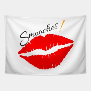 Smooches, Red Lips Kiss Tapestry