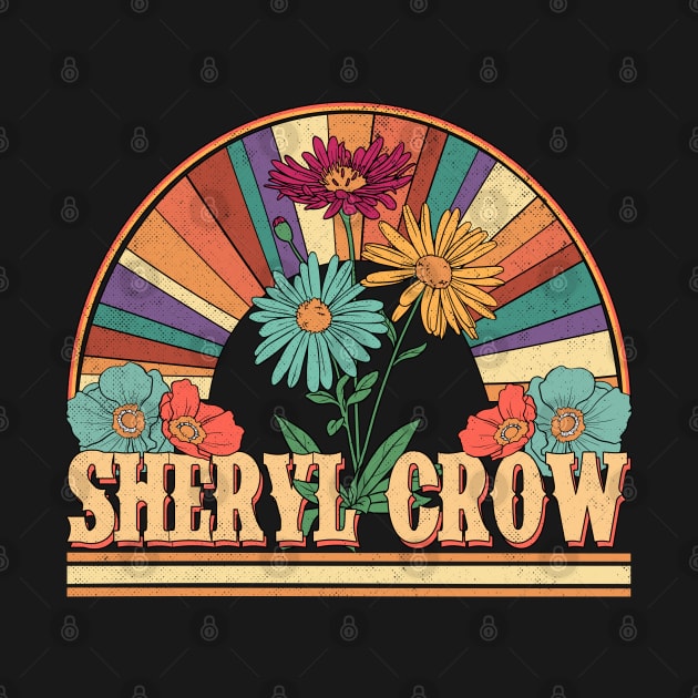 Sheryl Flowers Name Crow Personalized Gifts Retro Style by Dinosaur Mask Store