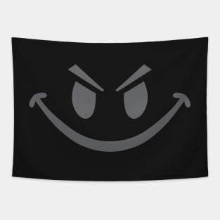 Gray Evil Smiley Tapestry