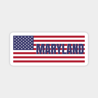 Maryland State in American Flag Magnet