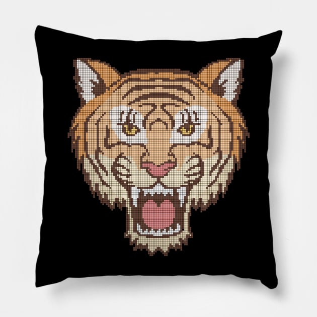 Pixel Tiger - low-bit Grafik Pillow by sweetczak