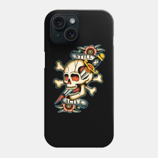 Skull Dagger traditional tattoo Phone Case