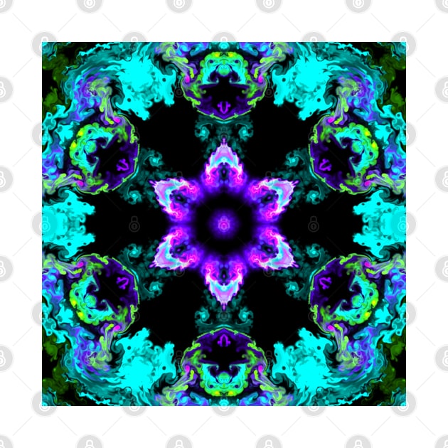 Psychedelic Hippie Purple Black and Blue by WormholeOrbital