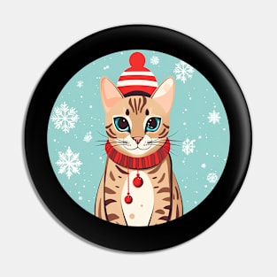 Bengal Cat Xmas, Love Cats Pin