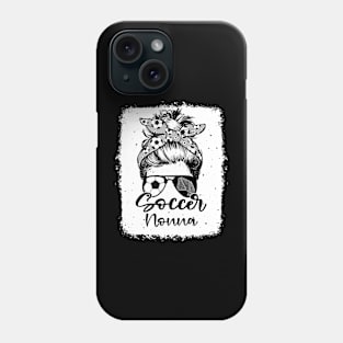 Soccer Nonna Vintage Leopard Messy Bun Bleached Phone Case