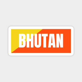 Bhutan in Bhutanese Flag Colors Magnet