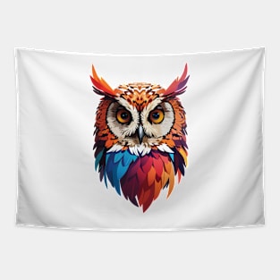 Colourful Owl with Woohoo word on her head Tapestry