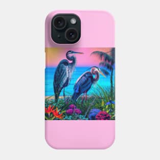 Great Blue Herons in The Caribbean Phone Case