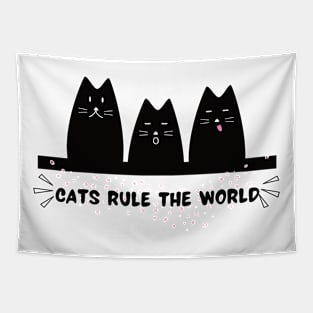 CATS RULE THE WORLD CUTE CATS Tapestry