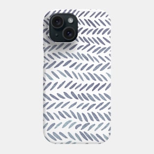 Watercolor knitting pattern - grey Phone Case