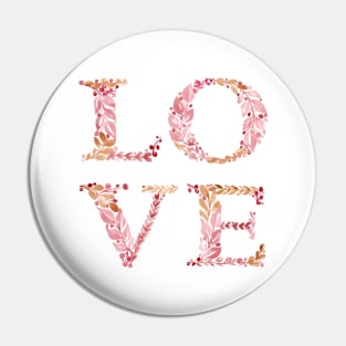 Love 2 - brown & vintage rose Pin