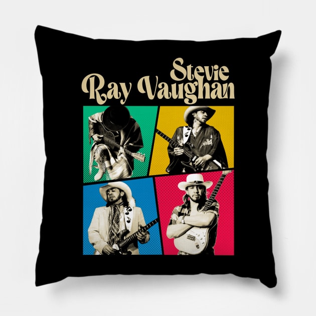 Stevie Ray Vaughan Live Vintage Pillow by Winmanlider