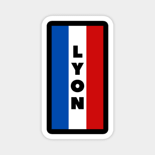 Lyon City in French Flag Vertical Magnet