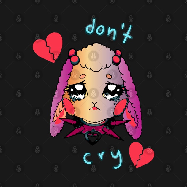 dont cry cute gothic bunny by lazykitty