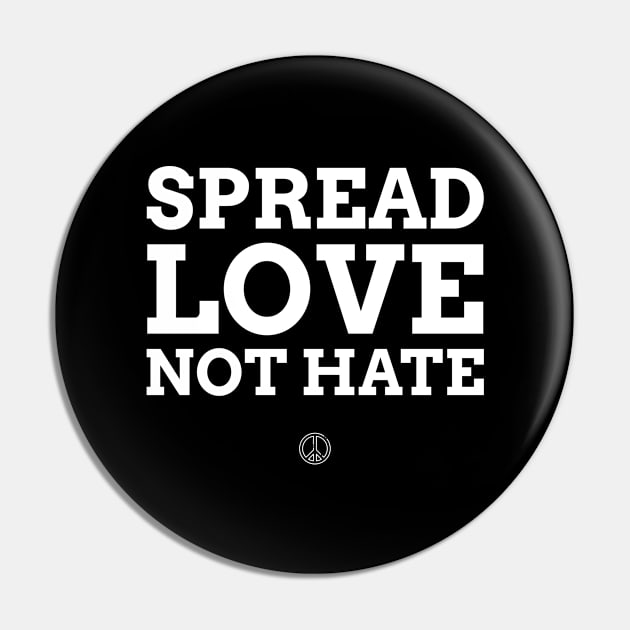 Retro Hippie Love Not Hate Typography Design Pin by New East 