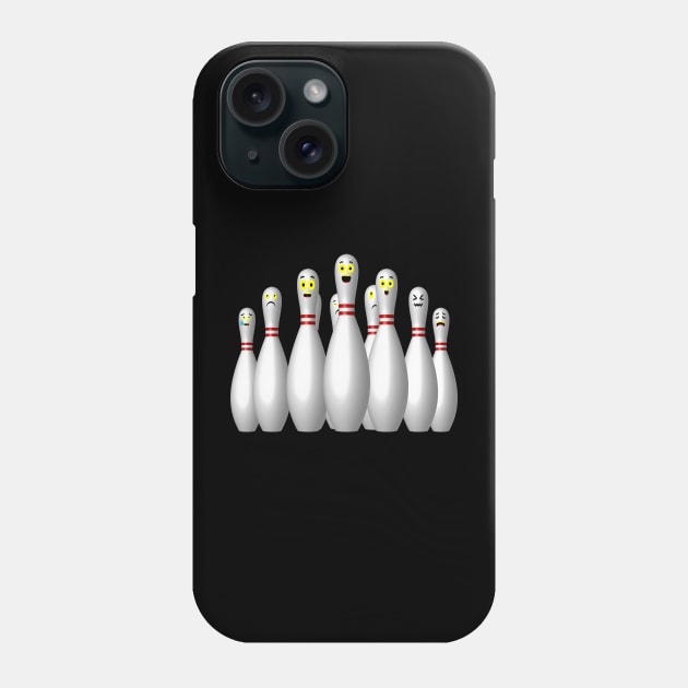 Scared Bowling Pins Phone Case by MartianGeneral