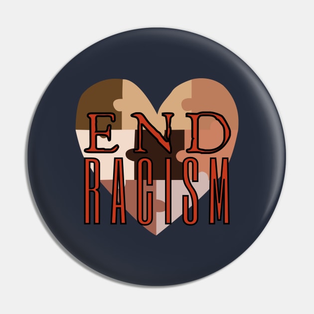 End Racism Pin by HobbyAndArt