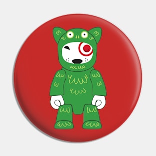 Funny Bullseye Dog Frog Team Member Pin