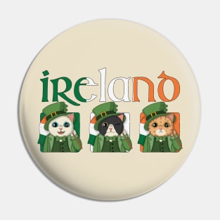 Cute Cats Flag Of Ireland Pin