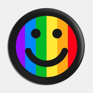 Gay Happy Face Rainbow LGBT Pin