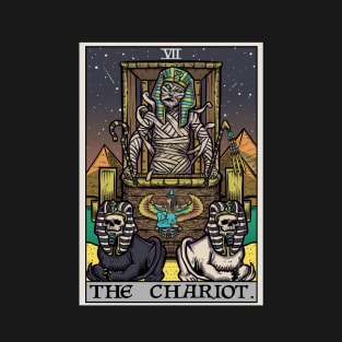 The Chariot Tarot Card Halloween Mummy Sphinx Egyptian Pyramids T-Shirt