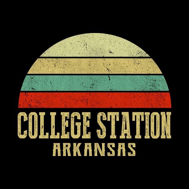 College Station Arkansas Vintage Retro Sunset by Curry G