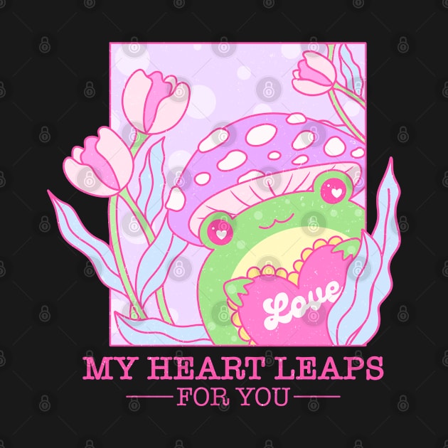 My Heart Leaps For You. Frog In Love. Happy Valentines Day by Pop Cult Store