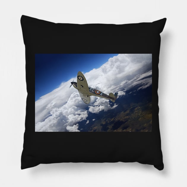 Spitfire Free Pillow by aviationart