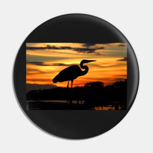 Sunset Heron Pin