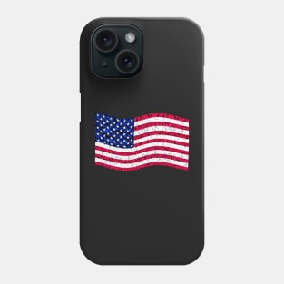 American Flag with Camouflage Texture Phone Case