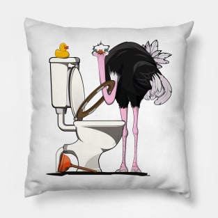 Ostrich on the Toilet Pillow