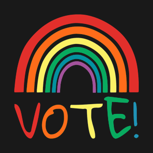 Rainbow Vote Equal Rights Social Justice Liberal Voting T-Shirt