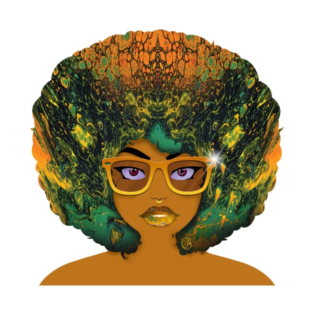 Galaxy Girl Green Afro by FinalBeatComics