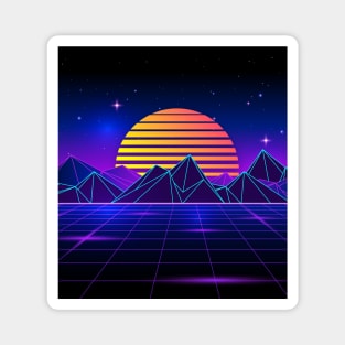 Dazzling Sunset Synthwave Magnet