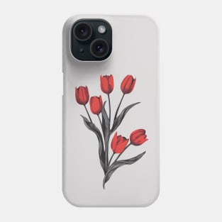 Bouquet of red tulips Phone Case