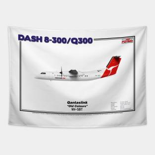 DeHavilland Canada Dash 8-300/Q300 - Qantaslink "Old Colours" (Art Print) Tapestry