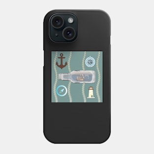 THE BEACH IS MY HAPPY PLACE NAUTICAL THEMED PILLOWS SEAFOAM GREEN Phone Case