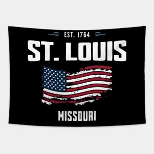 St Louis Missouri - Old Glory Patriotic USA Flag Tapestry