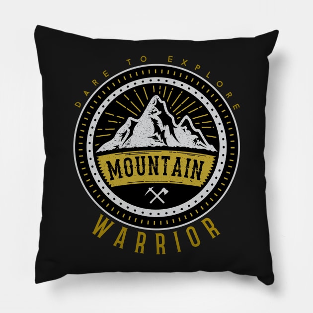 Mountain Warrior Pillow by ShirtHappens