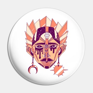 Peach African Mask No 12 Pin