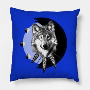 Wolf Moon Design Pillow