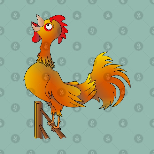 Bantam Rooster crowing by mailboxdisco